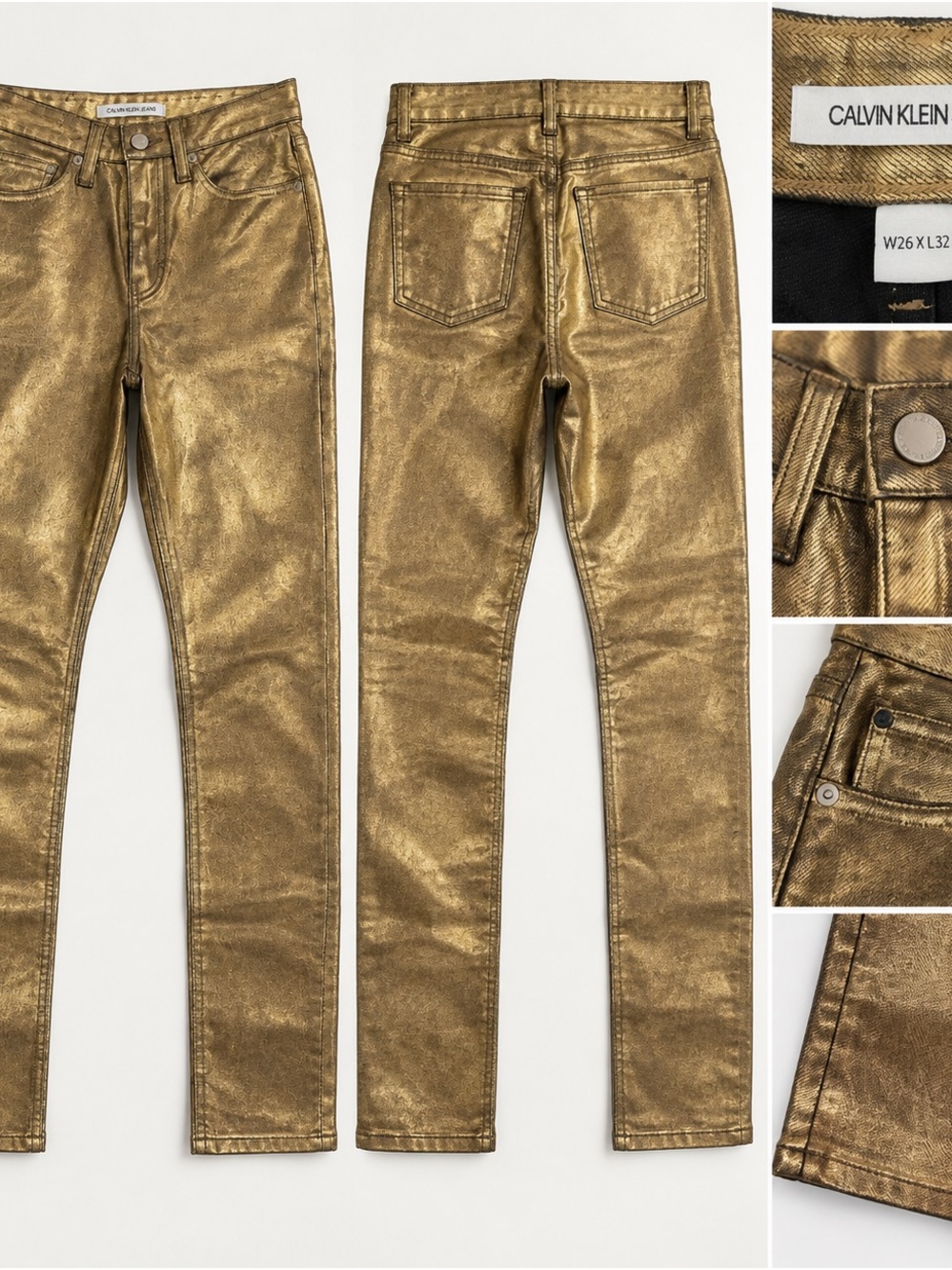 Calvin Klein Metallic Gold Skinny Jeans